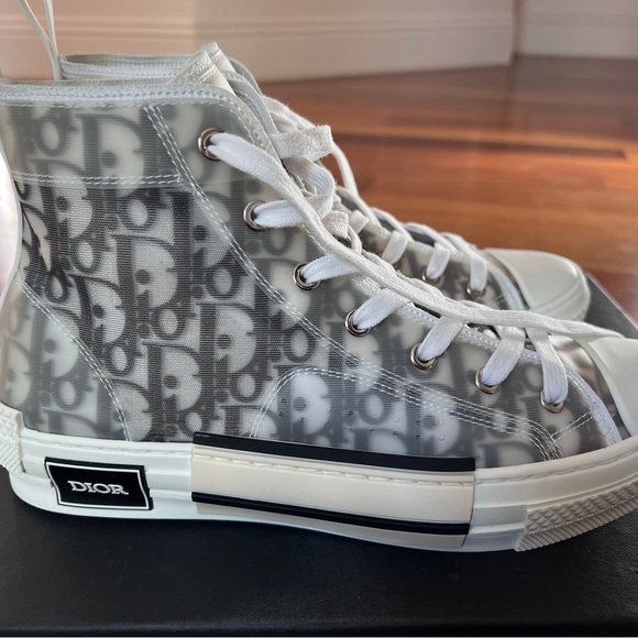 New Dior B23 Oblique high top sneaker, black/white - Picture 3 of 13